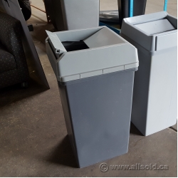 Grey High Capacity Garbage Can with Swing Top Lid